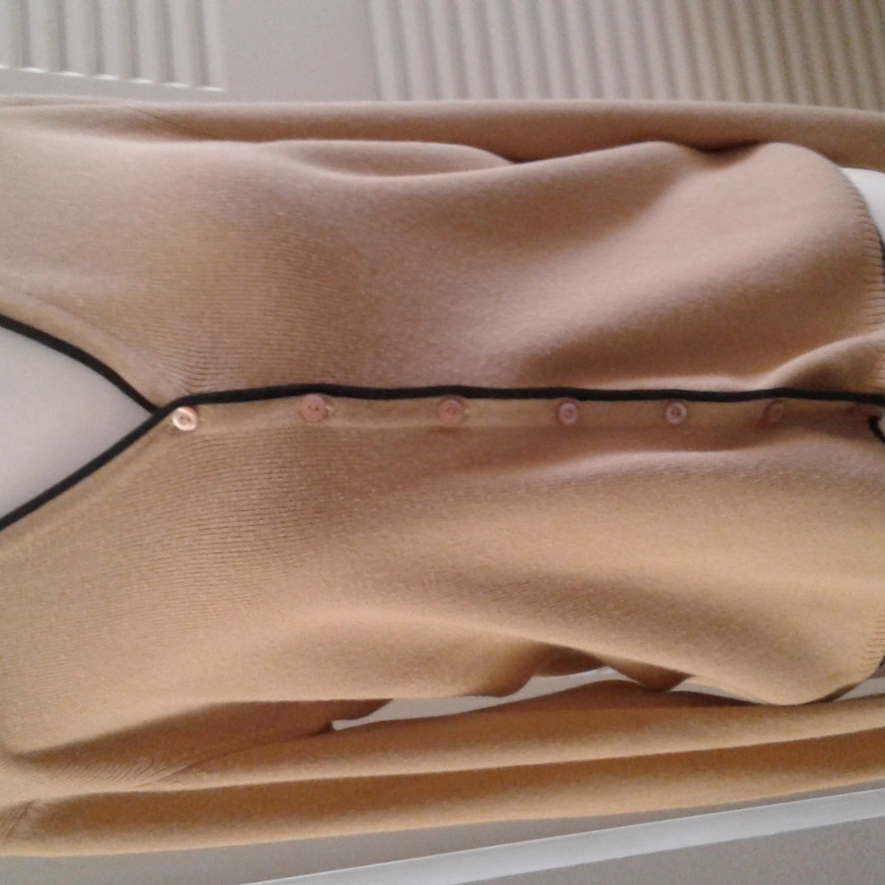 Emma James Petite Brown Button Down Sweater - Picture 2 of 7